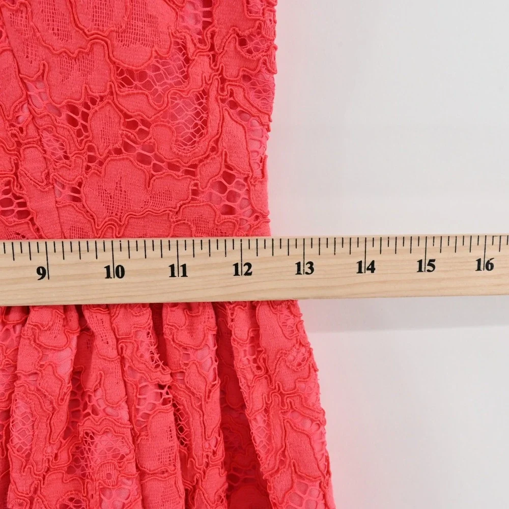 Kate Spade High Low Lace‎ Dress Size 00 Take A Walk On The Wild Side Geranium - Picture 6 of 13